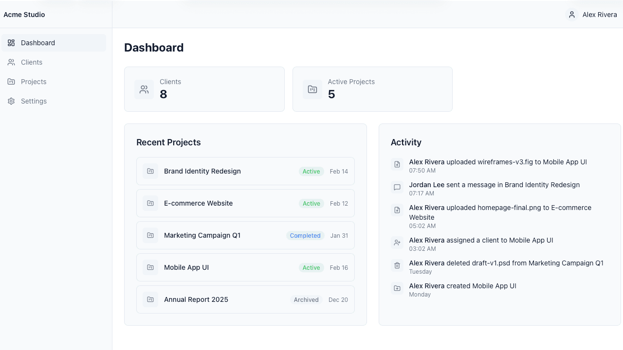 BriefDrop dashboard preview